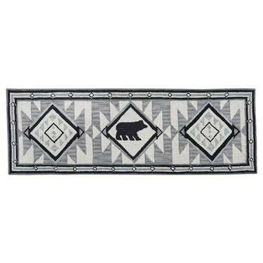 Tribal Hooked Rug Runner 2X6 Black, Gray Park Designs - The Fox Decor